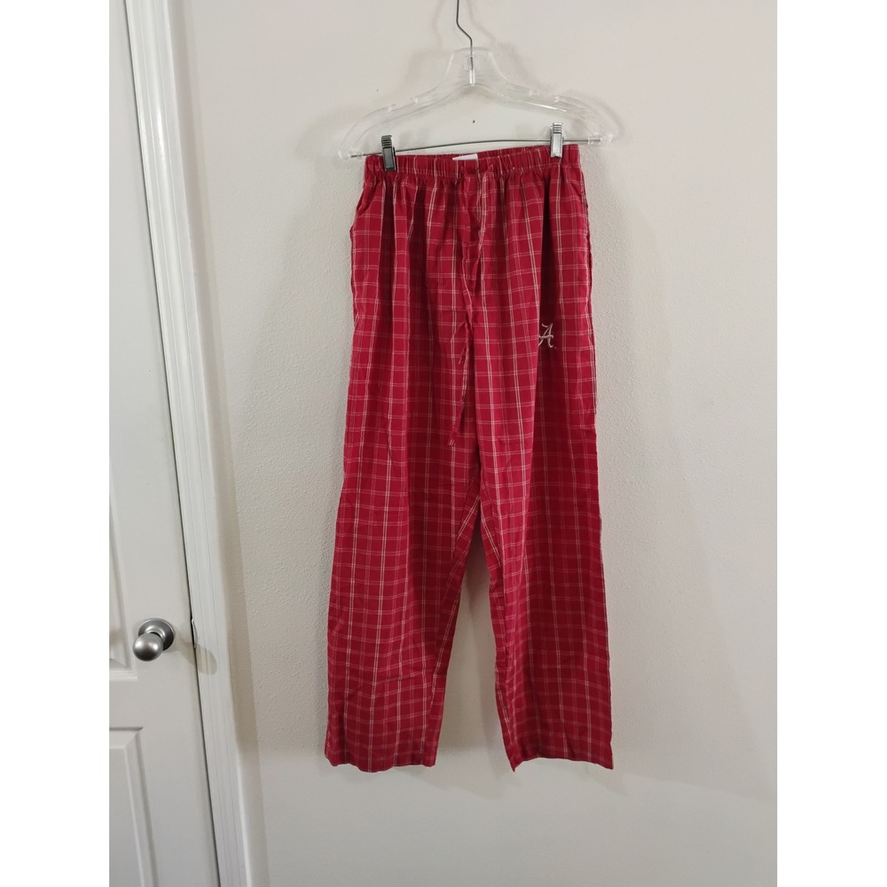 Alabama Crimson Tide Pajama Pants Mens Medium Red Plaid Sideline Apparel Lounge